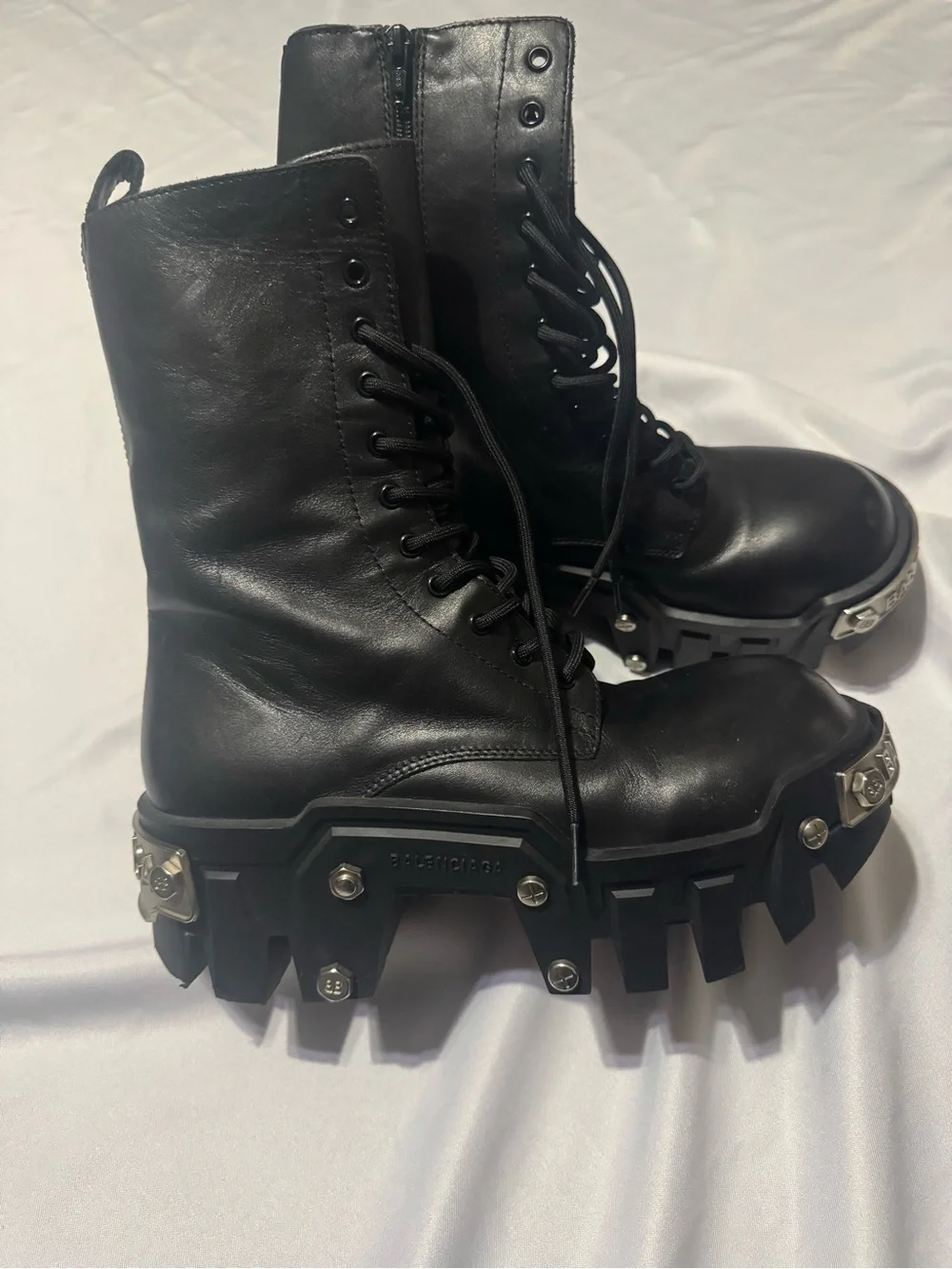 Balenciaga leather bulldozer Boots